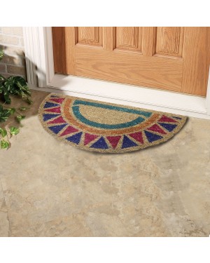 Oval Üzeri Renkli Desenli Koko Kapı Önü Paspası