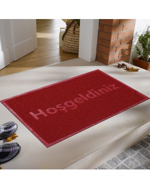 Hoşgeldiniz Baskılı Kıvırcık Kapı Önü Paspası
